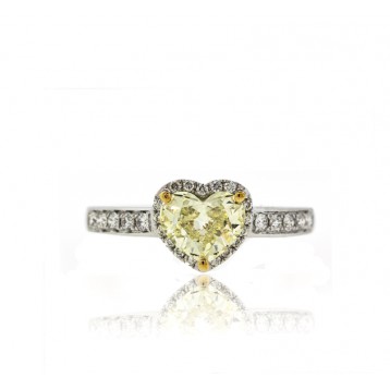 1.19CT Fancy Yellow Diamond Engagement Ring